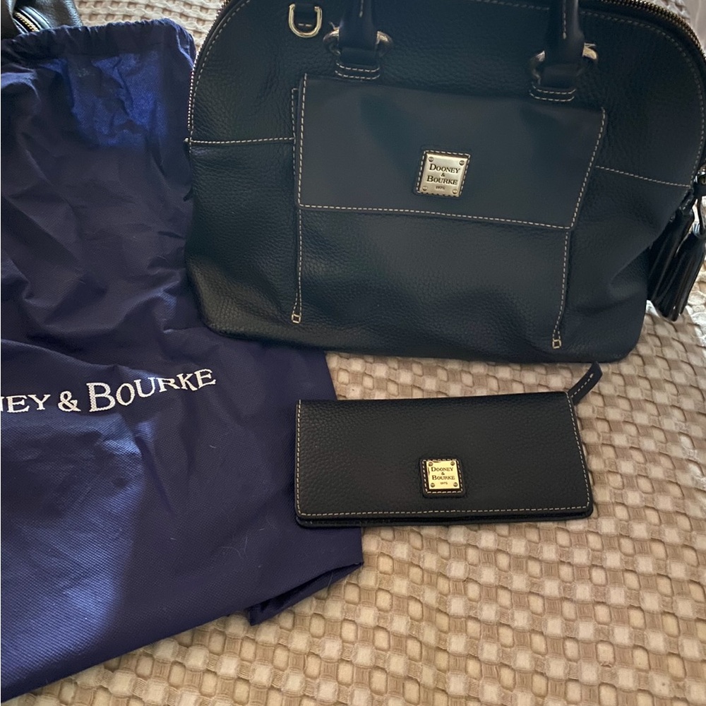 Dooney & Bourke Black Leather Bag and Wallet